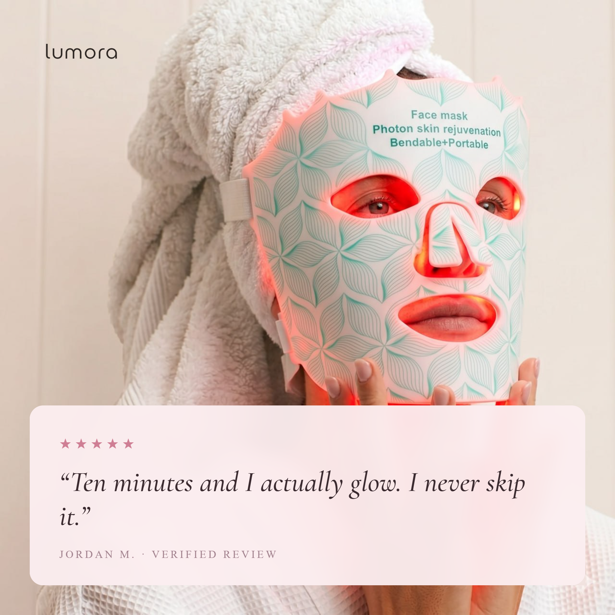 Lumora LED mask lifestyle