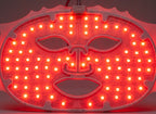 Close-up of the Lumora mask's red LED light